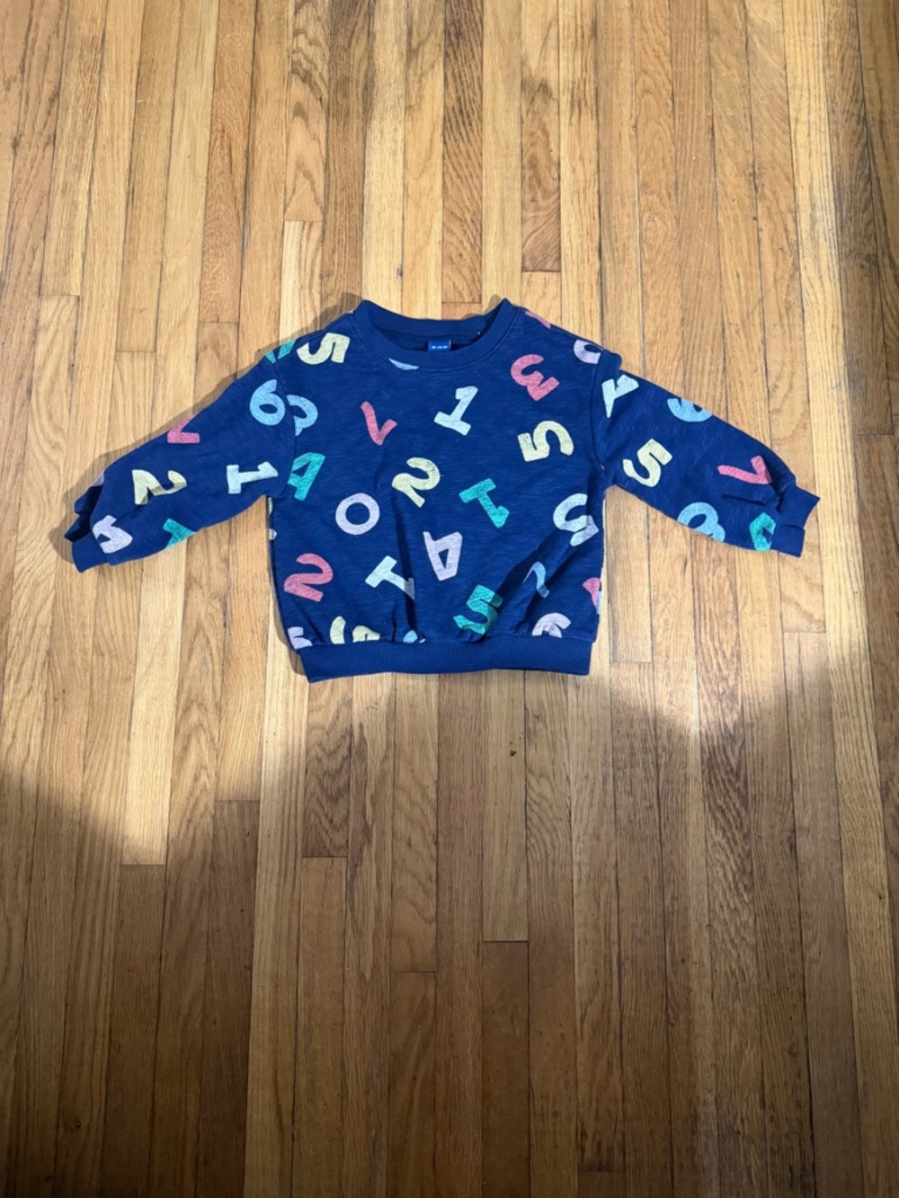 Old Navy 18/24  Navy Sweatshirt with Multicolor Number Print